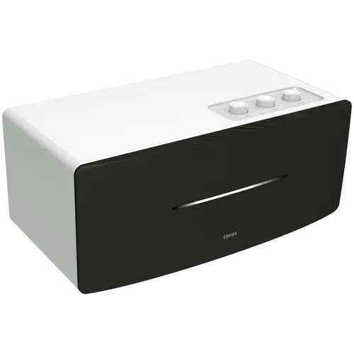 Edifier D12 2.0 Bluetooth Speaker, BT V5.0, RCA, AUX, 2x 4-inch Midrange Drivers, 2x 19mm Tweeters, Remote Control and Top-Mounted Controls, White