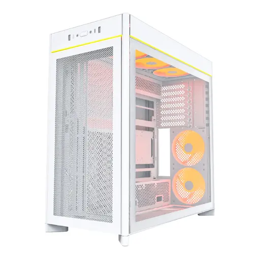 Montech кутия Case ATX - HS01 PRO (W) - 5 x 120 mm ARGB Fans, USB-C, White - image 2