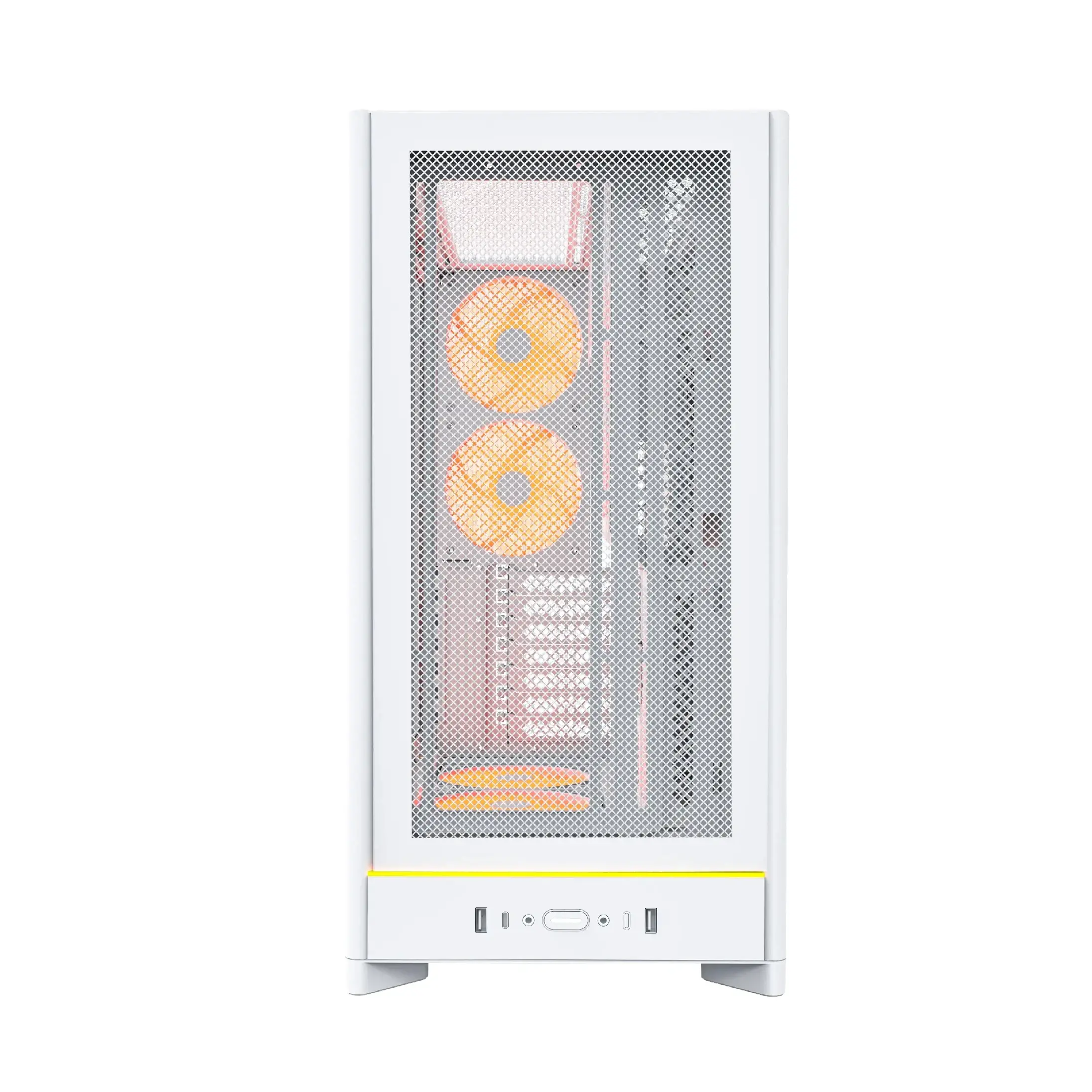 Montech кутия Case ATX - HS01 PRO (W) - 5 x 120 mm ARGB Fans, USB-C, White - image 4