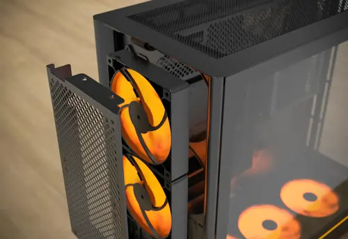 Montech carcasă Case ATX - HS01 PRO (B) - 5 x 120 mm ARGB Ventilatoare, USB-C, Negru - 11