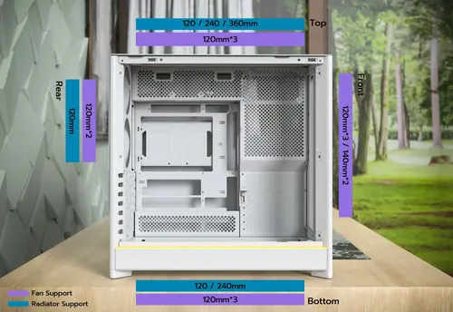 Montech кутия Case ATX - HS01 PRO (B) - 5 x 120 mm ARGB Fans, USB-C, Black - image 11