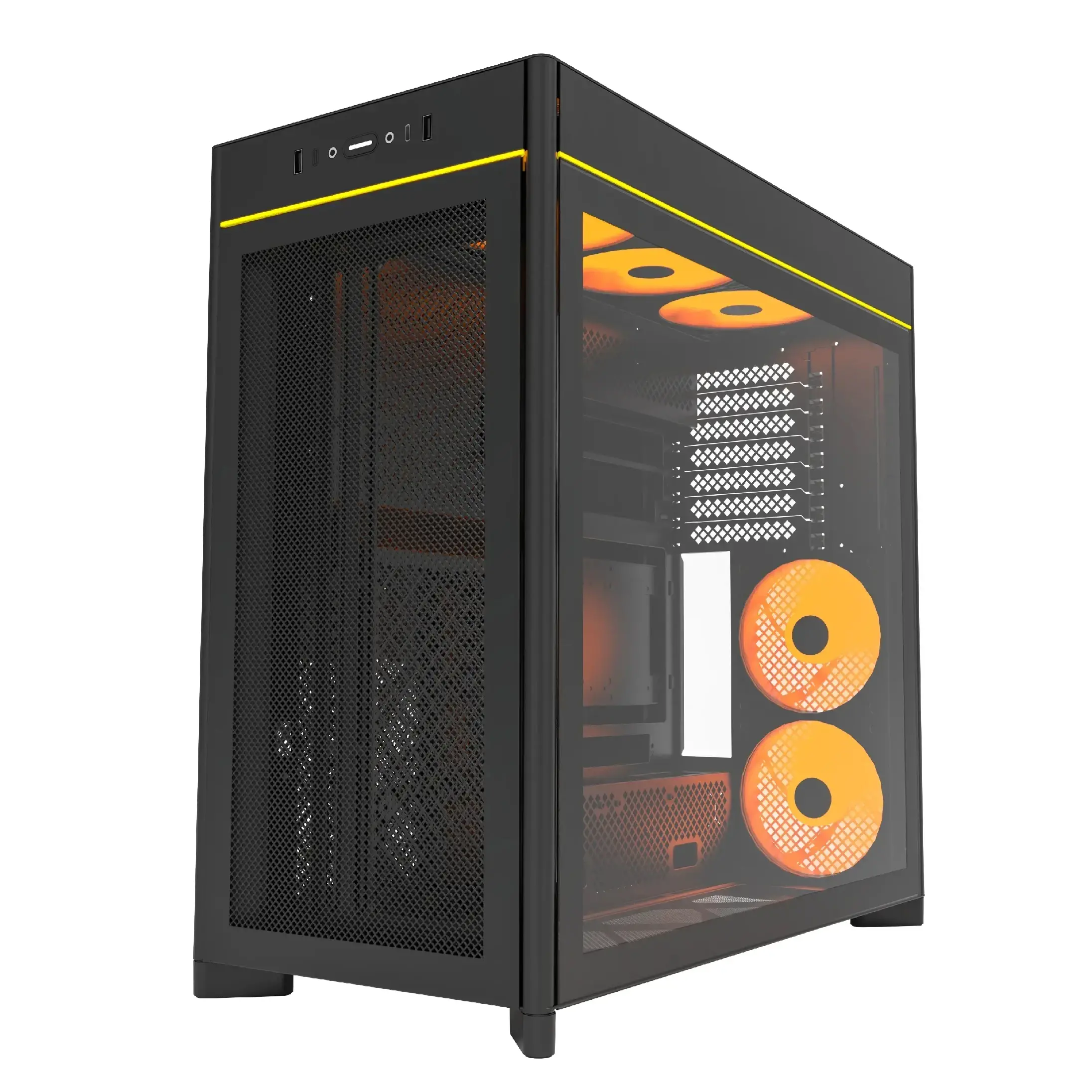 Montech кутия Case ATX - HS01 PRO (B) - 5 x 120 mm ARGB Fans, USB-C, Black - image 2