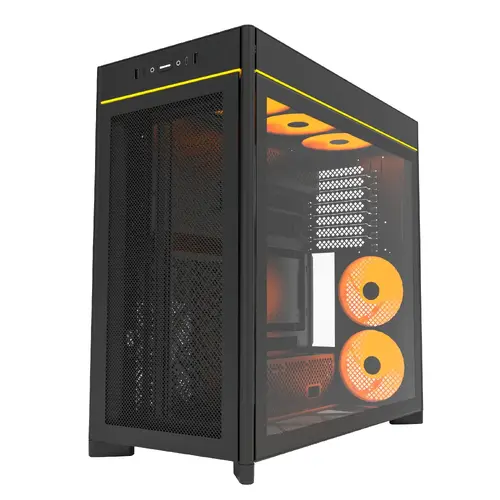 Montech carcasă Case ATX - HS01 PRO (B) - 5 x 120 mm ARGB Ventilatoare, USB-C, Negru - 3