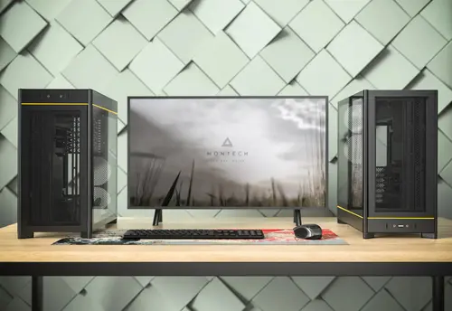 Montech κουτί Case ATX - HS01 PRO (B) - 5 x 120 mm ARGB Ανεμιστήρες, USB-C, Μαύρο - 10