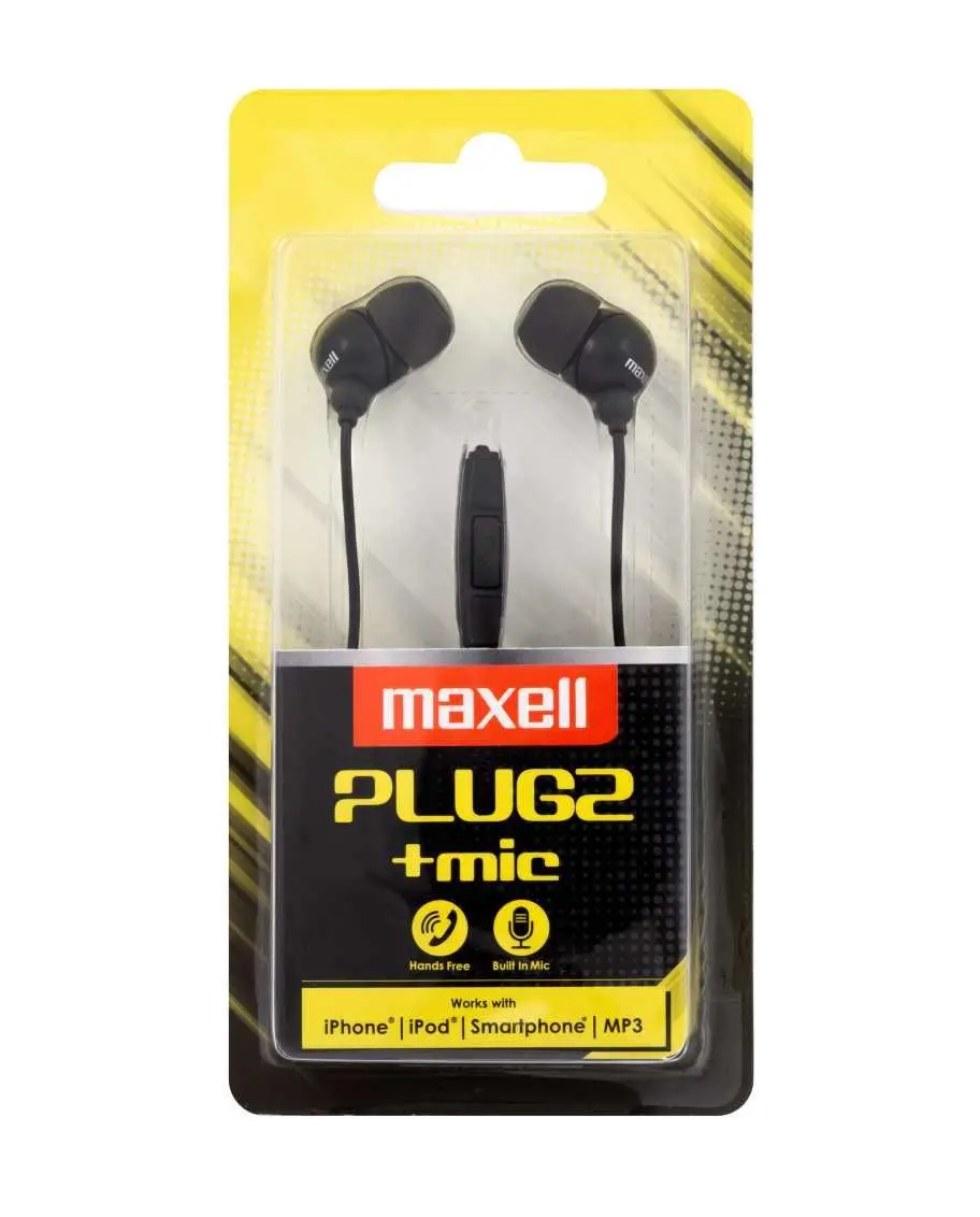 Слушалки с микрофон MAXELL PLUGZ черна