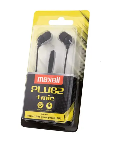Слушалки  с микрофон MAXELL PLUGZ черна - image 1