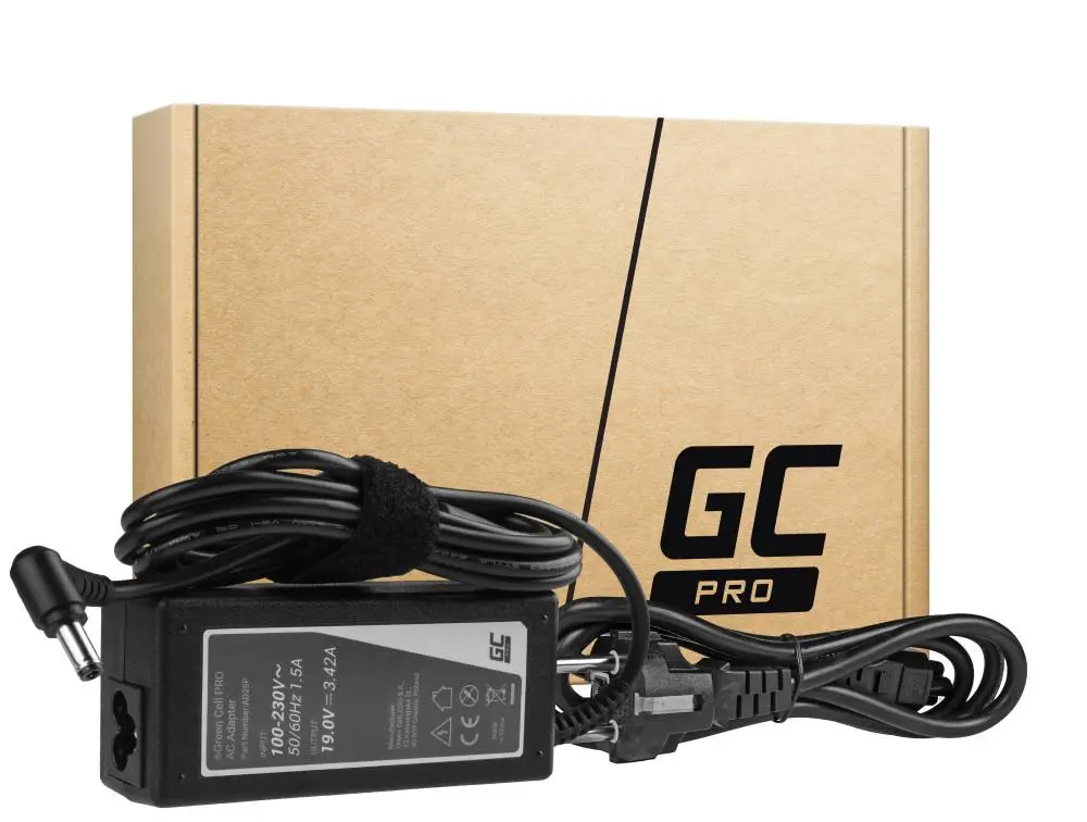 Alimentator pentru laptop GREEN CELL, PRO Charger / AC Adapter 19V 3.42A 65W pentru Asus R510C R510L R556L X550C X550L Toshiba Satellite C650 L750