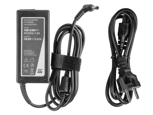 Захранване за лаптоп GREEN CELL, PRO Charger / AC Adapter 19V 3.42A 65W for Asus R510C R510L R556L X550C X550L Toshiba Satellite C650 L750 5.5mm-2.5mm - image 2