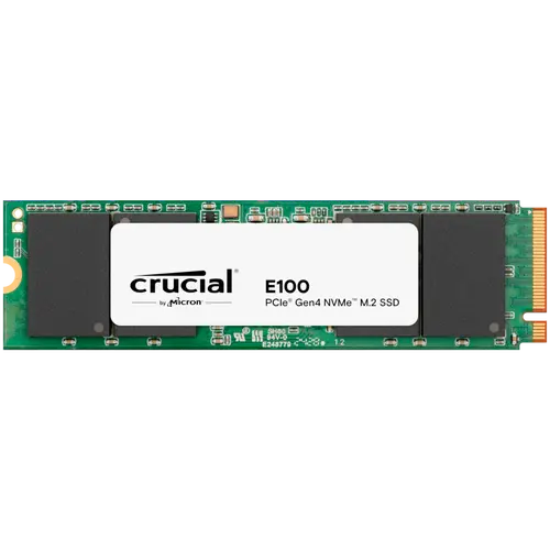 Crucial E100 2TB SSD PCIe 4.0 Gen4 M.2 2280 NVMe, Read/Write: 5000/3000 MB/s
