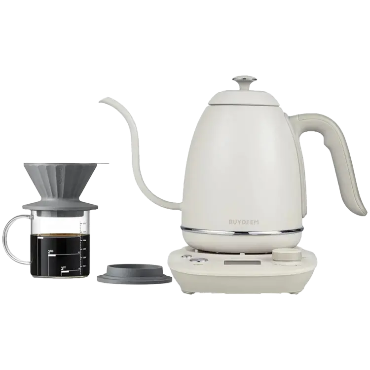 BUYDEEM Fierbător electric cu gât de lebădă pentru cafea, model K821, culoare Oat White EU