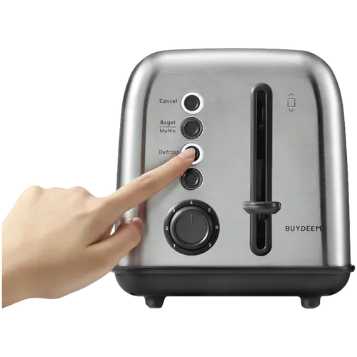 BUYDEEM Prăjitor de pâine cu 2 felii, model DT620E, culoare oțel inoxidabil, EU - 7