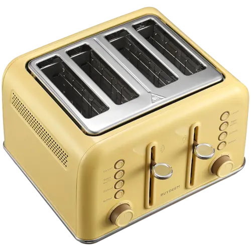 BUYDEEM Prăjitor de pâine cu 4 felii, model DT640E, culoare Mellow Yellow, EU - 2