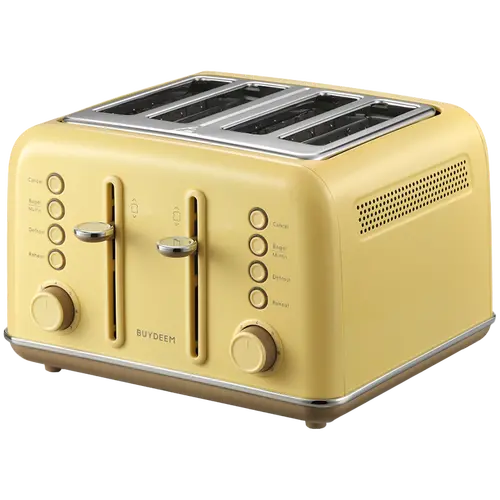 BUYDEEM Prăjitor de pâine cu 4 felii, model DT640E, culoare Mellow Yellow, EU - 1