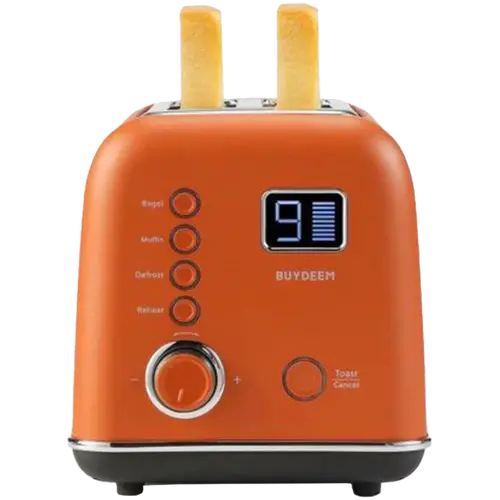 BUYDEEM Prăjitor de pâine automat din metal cu 2 felii, model DT730E, culoare Koi Red, EU - 4
