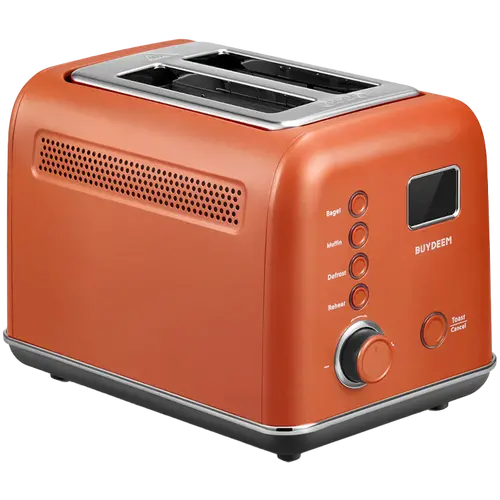 BUYDEEM Prăjitor de pâine automat din metal cu 2 felii, model DT730E, culoare Koi Red, EU - 1