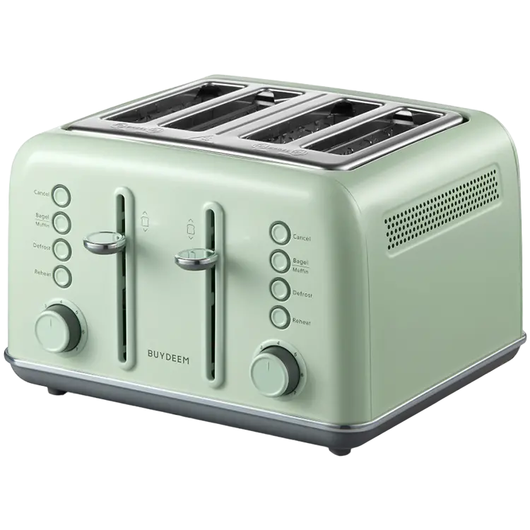 BUYDEEM Prăjitor de pâine cu 4 felii, model DT640E, culoare Cozy Greenish, EU