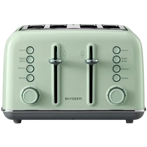 BUYDEEM Prăjitor de pâine cu 4 felii, model DT640E, culoare Cozy Greenish, EU - 2