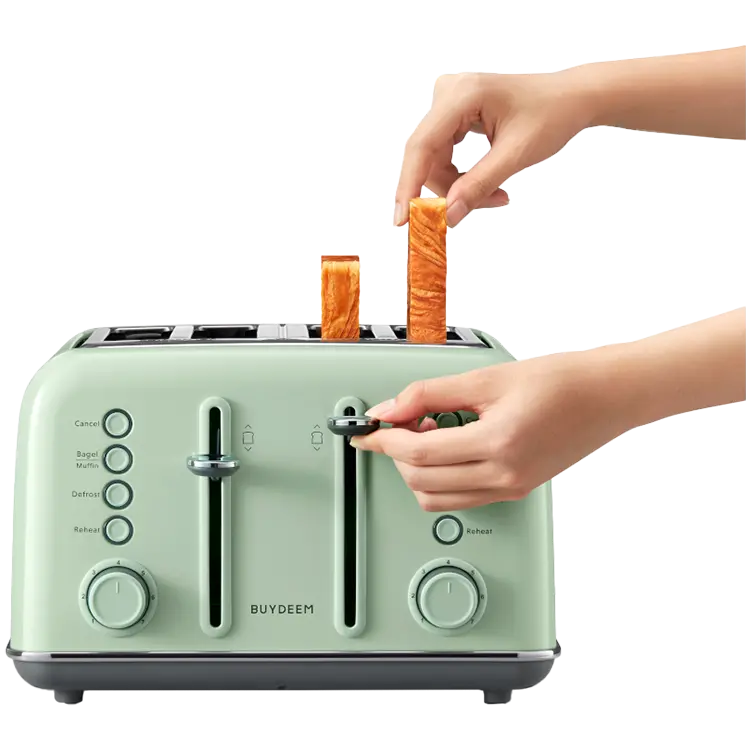 BUYDEEM 4 Slice Toaster, model DT640E, color Cozy Greenish, EU - image 6