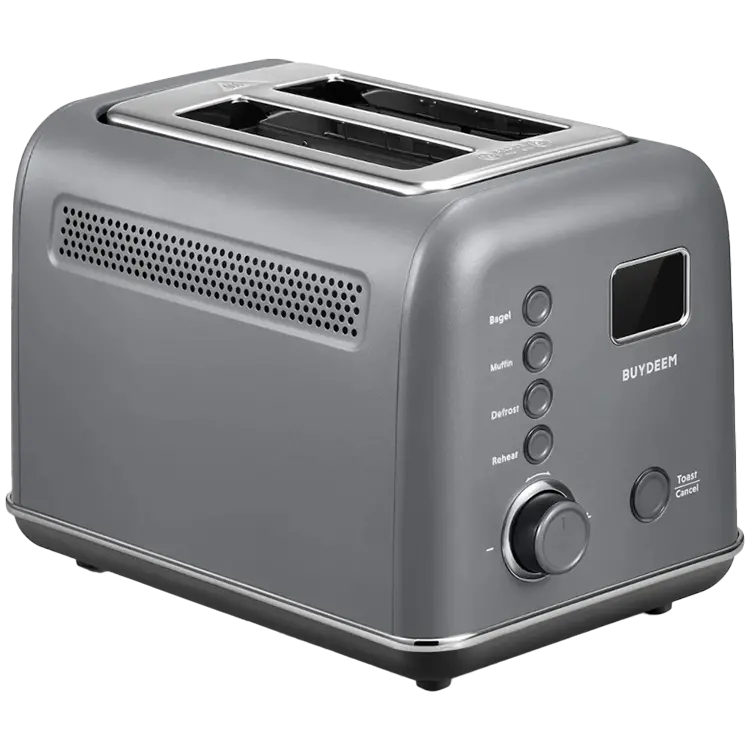 BUYDEEM Prăjitor de pâine automat din metal cu 2 felii, model DT730E, culoare Ink Grey, EU