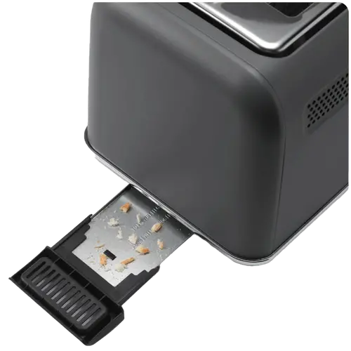 BUYDEEM Prăjitor de pâine automat din metal cu 2 felii, model DT730E, culoare Ink Grey, EU - 3