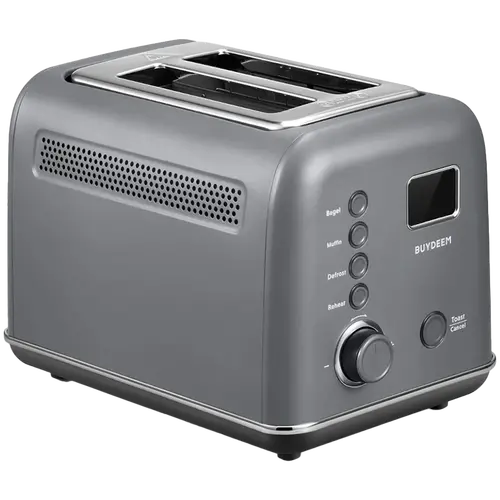 BUYDEEM Prăjitor de pâine automat din metal cu 2 felii, model DT730E, culoare Ink Grey, EU - 1