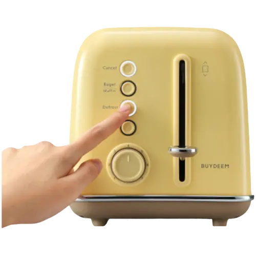 BUYDEEM Prăjitor de pâine cu 2 felii, model DT620E, culoare Mellow Yellow, EU - 3