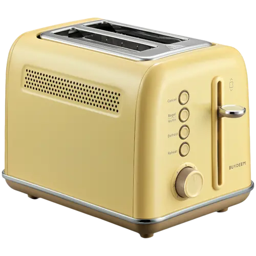 BUYDEEM Prăjitor de pâine cu 2 felii, model DT620E, culoare Mellow Yellow, EU - 1