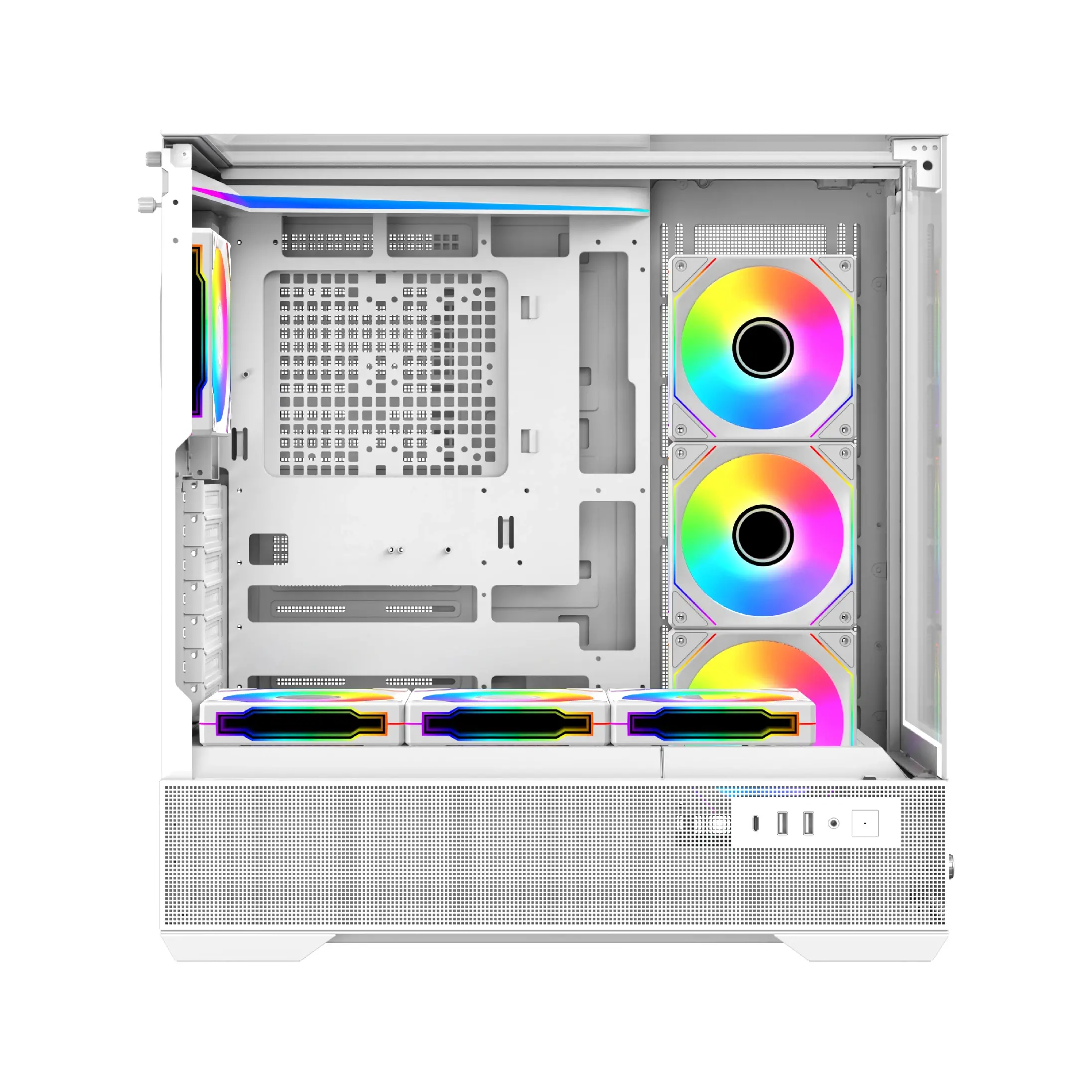 Xigmatek кутия Case EATX - Vision Arctic - 7 ARGB Fans, LCD Display Panel, Smart Fan Control - image 2