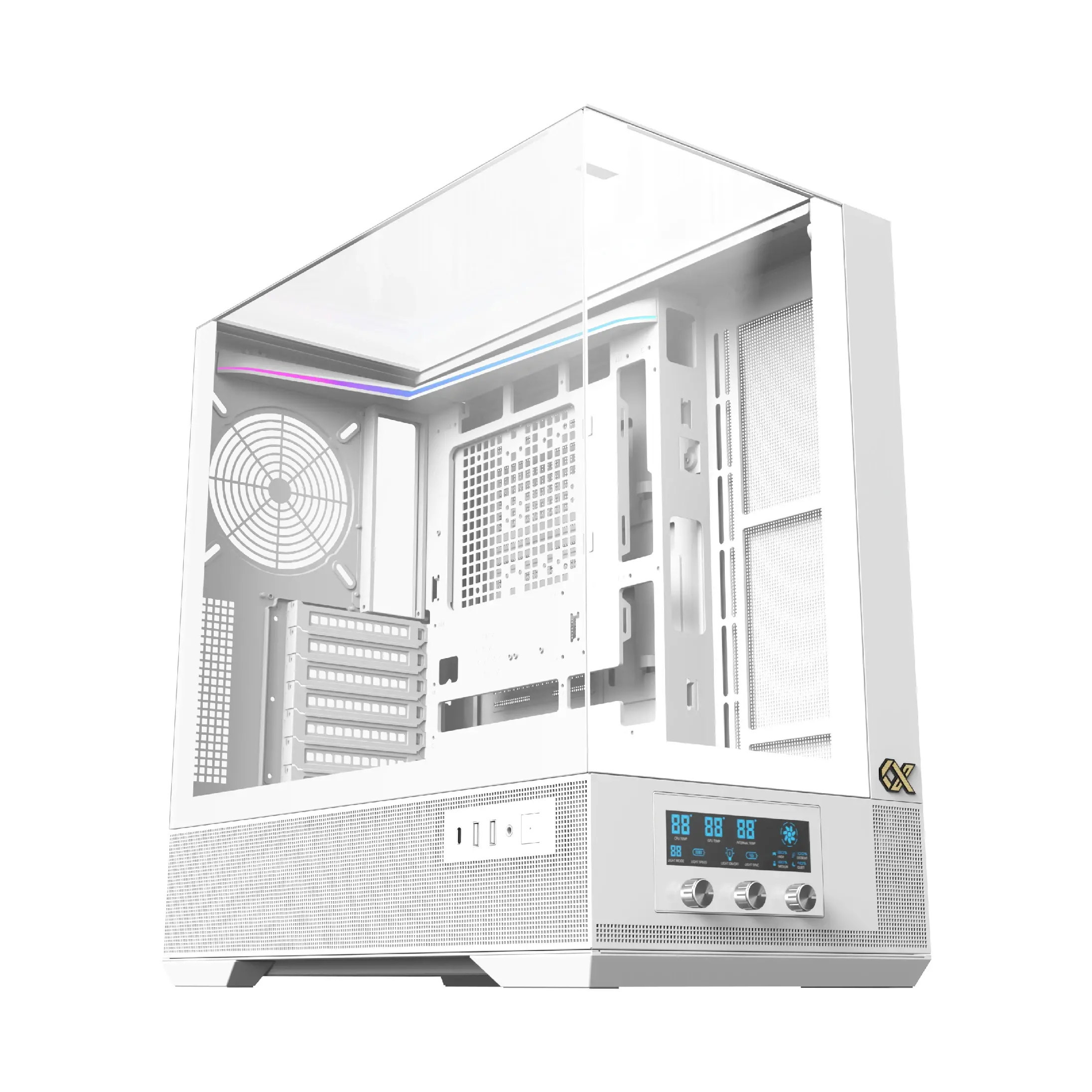 Xigmatek кутия Case EATX - Vision Arctic - 7 ARGB Fans, LCD Display Panel, Smart Fan Control - image 8