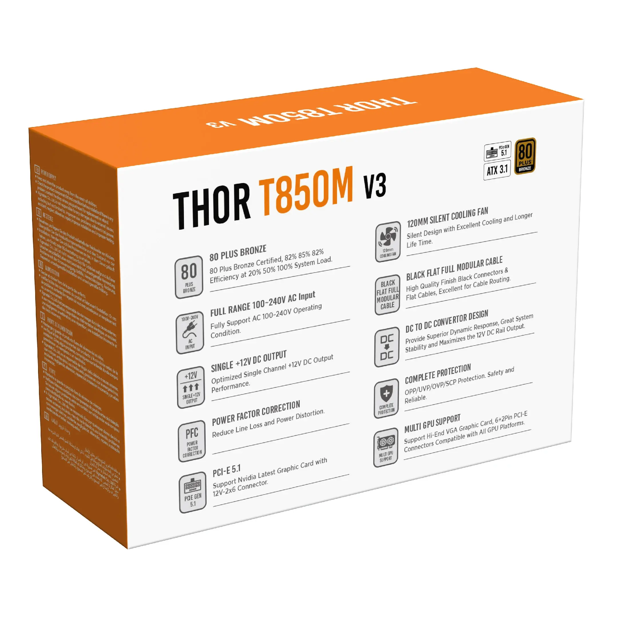 Xigmatek захранване PSU ATX 3.1 850W Bronze - Thor T850M V3 - image 8