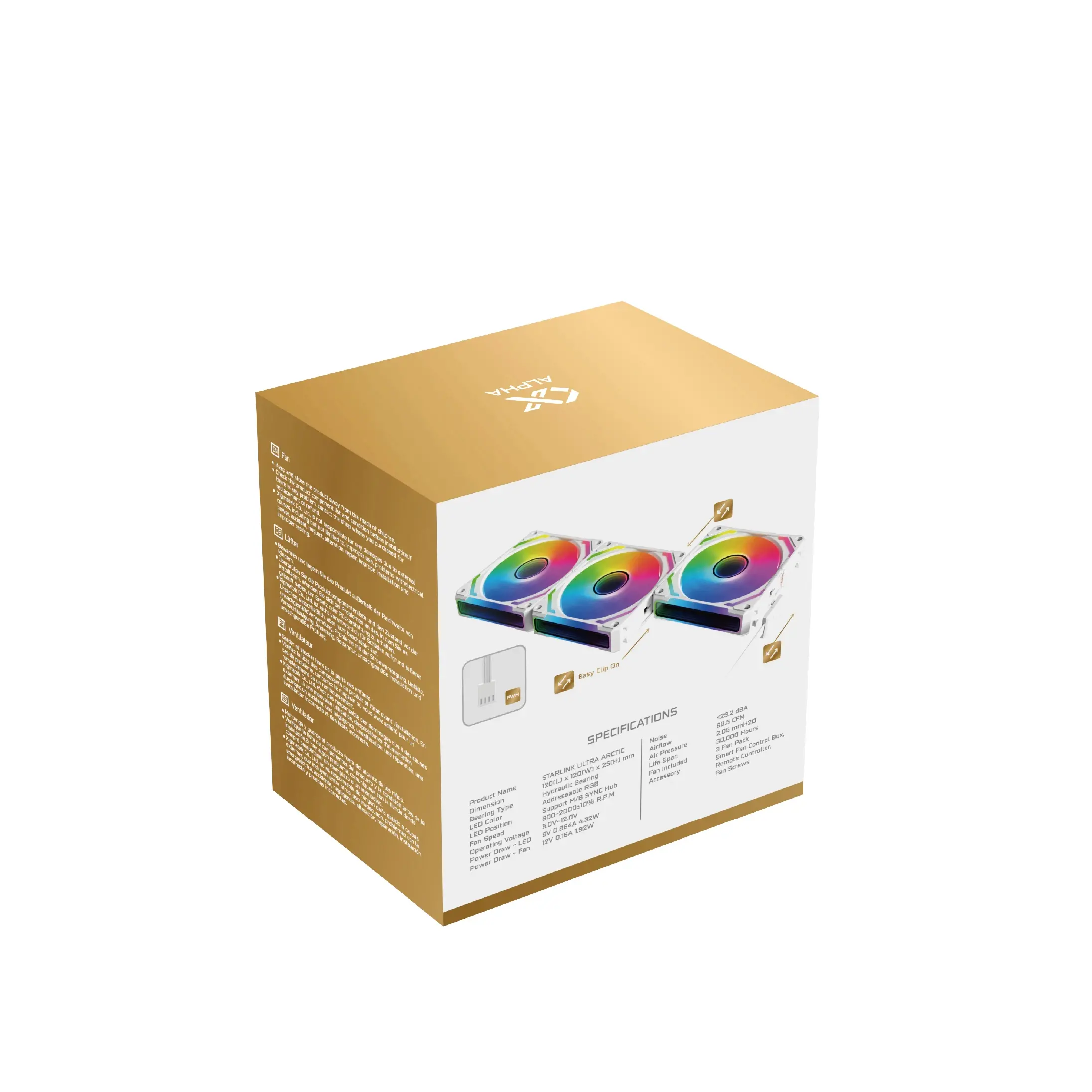 Xigmatek Σετ ανεμιστήρων Fan Pack 3-in-1 3x120mm - Starlink Ultra Arctic - Infinity Mirror, A-RGB - image 11