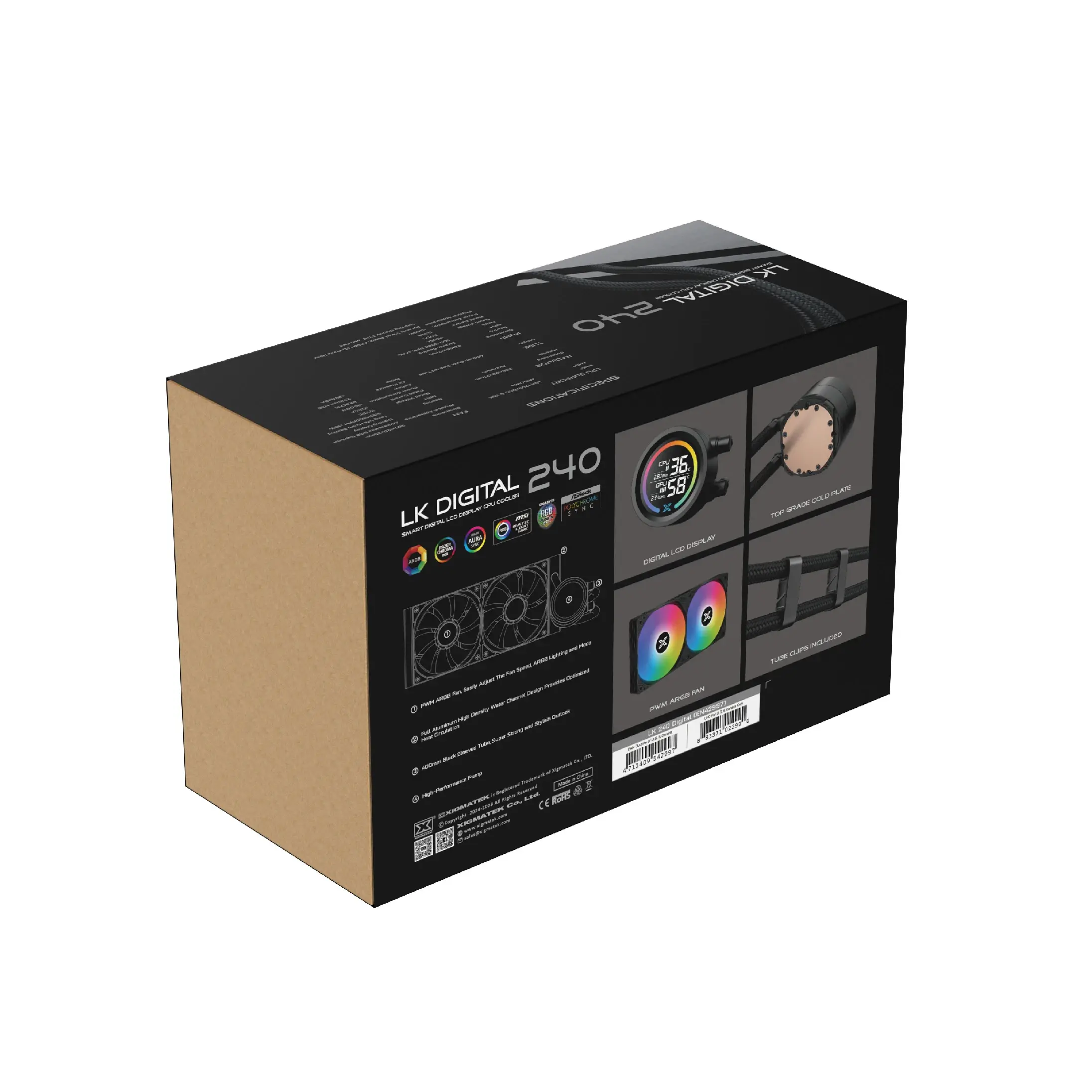 Xigmatek водно охлаждане Water Cooling LK 240 Digital - LED Display, A-RGB - image 10