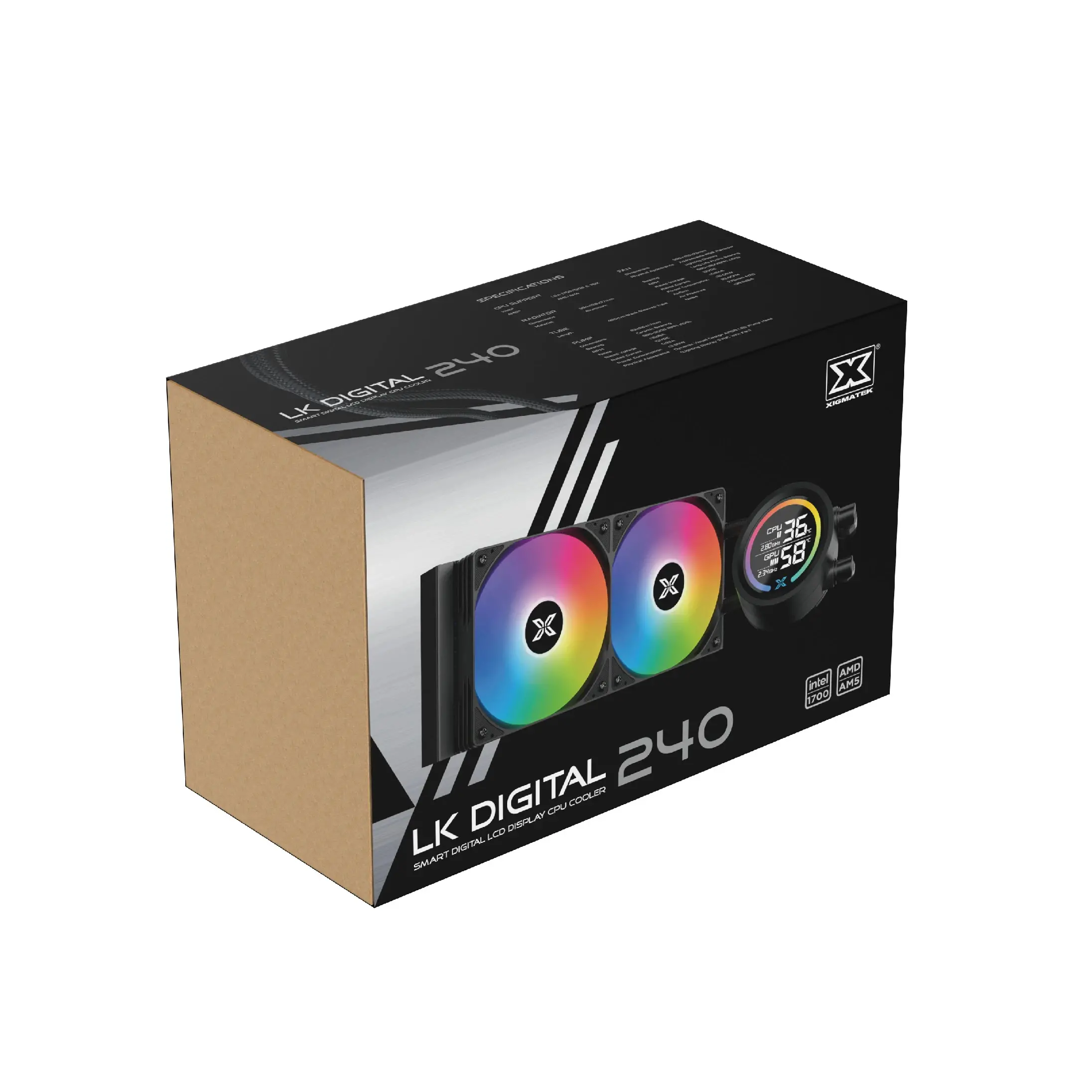 Xigmatek водно охлаждане Water Cooling LK 240 Digital - LED Display, A-RGB - image 9