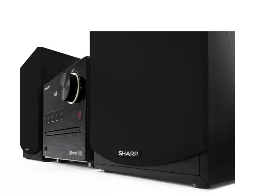 Аудио система, Sharp Audio Systems XL-B512(BK), HI-FI MICRO SYSTEM, 45W total max power output, FM PLL tuner, Bluetooth v5.0, CD player, USB, 3.5mm Aux-in / line-in, wooden speaker, Black - image 1