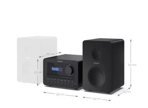 Аудио система, Sharp Audio Systems XL-B514(BK), HI-FI MICRO SYSTEM, 40W (peak), FM radio with RDS,  Bluetooth v5.0, CD player, USB MP3 playback, 3.5mm Headphone jack / line-out, wooden speaker, Black - image 12