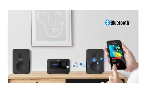 Аудио система, Sharp Audio Systems XL-B514(BK), HI-FI MICRO SYSTEM, 40W (peak), FM radio with RDS,  Bluetooth v5.0, CD player, USB MP3 playback, 3.5mm Headphone jack / line-out, wooden speaker, Black - image 1
