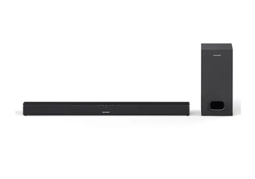 Аудио система, Sharp Soundbar HT-SBW110, SLIM 180W 2.1 Wired Subwoofer, HDMI & BLUETOOTH, wireless music streaming, HDMI ARC/CEC, 3.5mm Aux-in, Digital Optical Audio Input, Matt black
