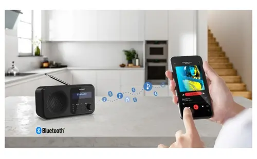 Радио, Sharp Radios DR-P420(BK), PORTABLE DIGITAL RADIO, Bluetooth 5.0, 20 DAB+/DAB/FM, Auto time/date, LCD Display, Dual alarm,Micro USB x1 (power supply),3.5mm Headphone jack / line-out, Black - image 11