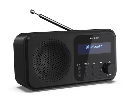 Радио, Sharp Radios DR-P420(BK), PORTABLE DIGITAL RADIO, Bluetooth 5.0, 20 DAB+/DAB/FM, Auto time/date, LCD Display, Dual alarm,Micro USB x1 (power supply),3.5mm Headphone jack / line-out, Black - image 2