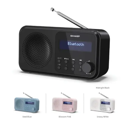 Радио, Sharp Radios DR-P420(BK), PORTABLE DIGITAL RADIO, Bluetooth 5.0, 20 DAB+/DAB/FM, Auto time/date, LCD Display, Dual alarm,Micro USB x1 (power supply),3.5mm Headphone jack / line-out, Black - image 5