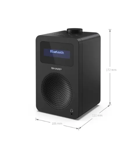 Радио, Sharp Radios DR-430(BK), DIGITAL RADIO, Bluetooth 5.0, 5W, 20 DAB+/DAB/FM, Auto time/date, LCD Display, Dual alarm, 3.5mm Headphone jack / line-out, Black - image 6
