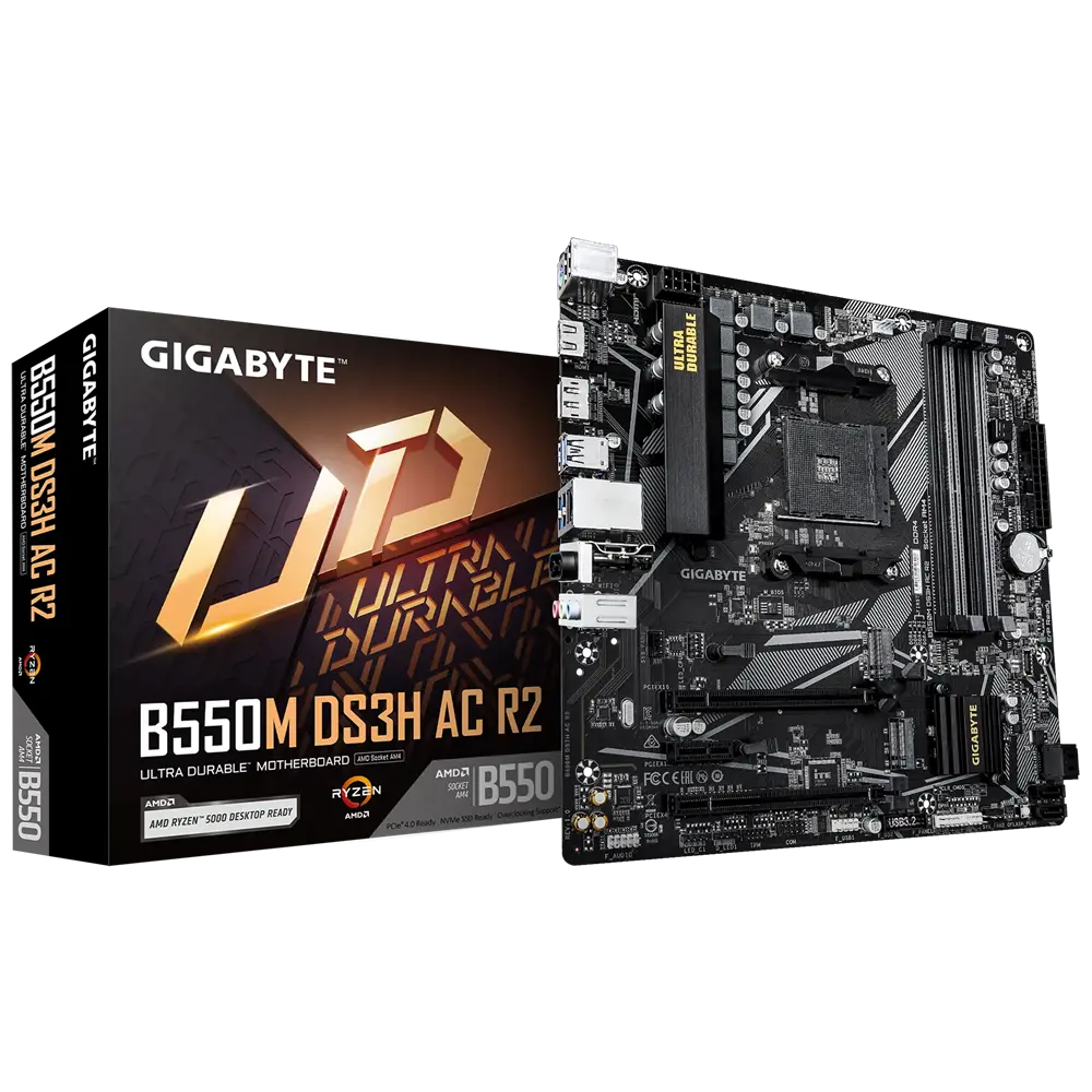 Дънна платка, GIGABYTE GB B550M DS3H AC R2 / AM4 - image 3