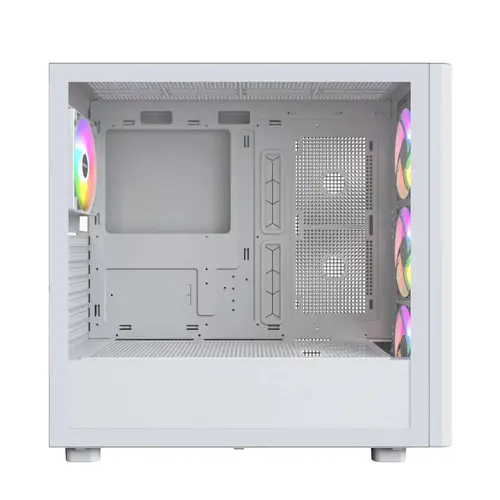 Montech кутия Case ATX - XR Wood (W) - 4 x 120 mm ARGB Fans, Wood, USB-C, White - image 2