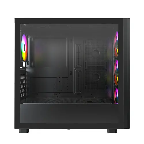 Montech кутия Case ATX - XR Wood (B) - 4 x 120 mm ARGB Fans, Wood, USB-C, Black - image 2