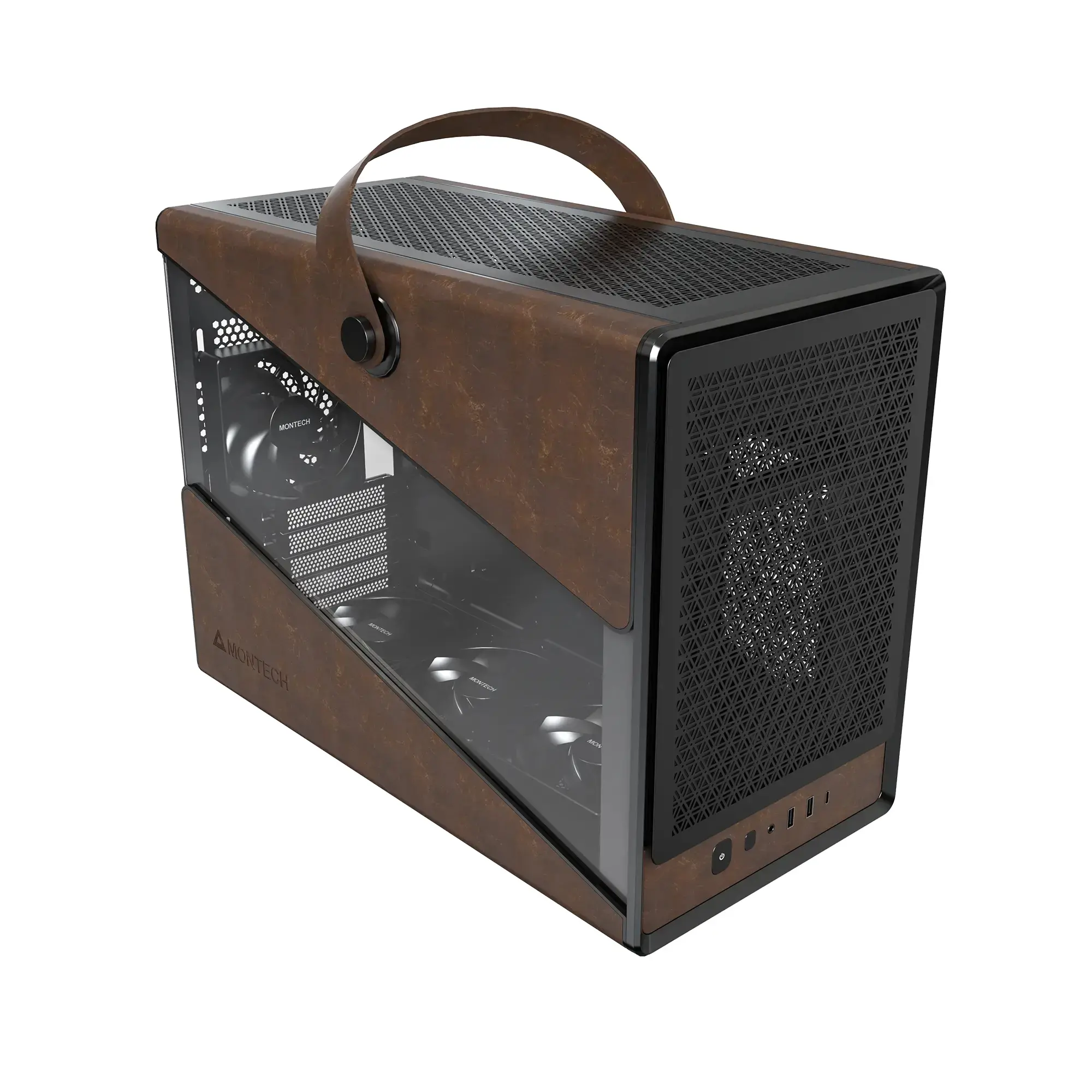Montech κουτί Case mATX - Heritage PRO (B) - USB-C, δερμάτινο, 4 x 120 mm ανεμιστήρες - image 1