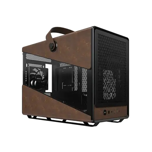 Montech кутия Case mATX - Heritage PRO (B) - USB-C, Leather, 4 x 120 mm Fans