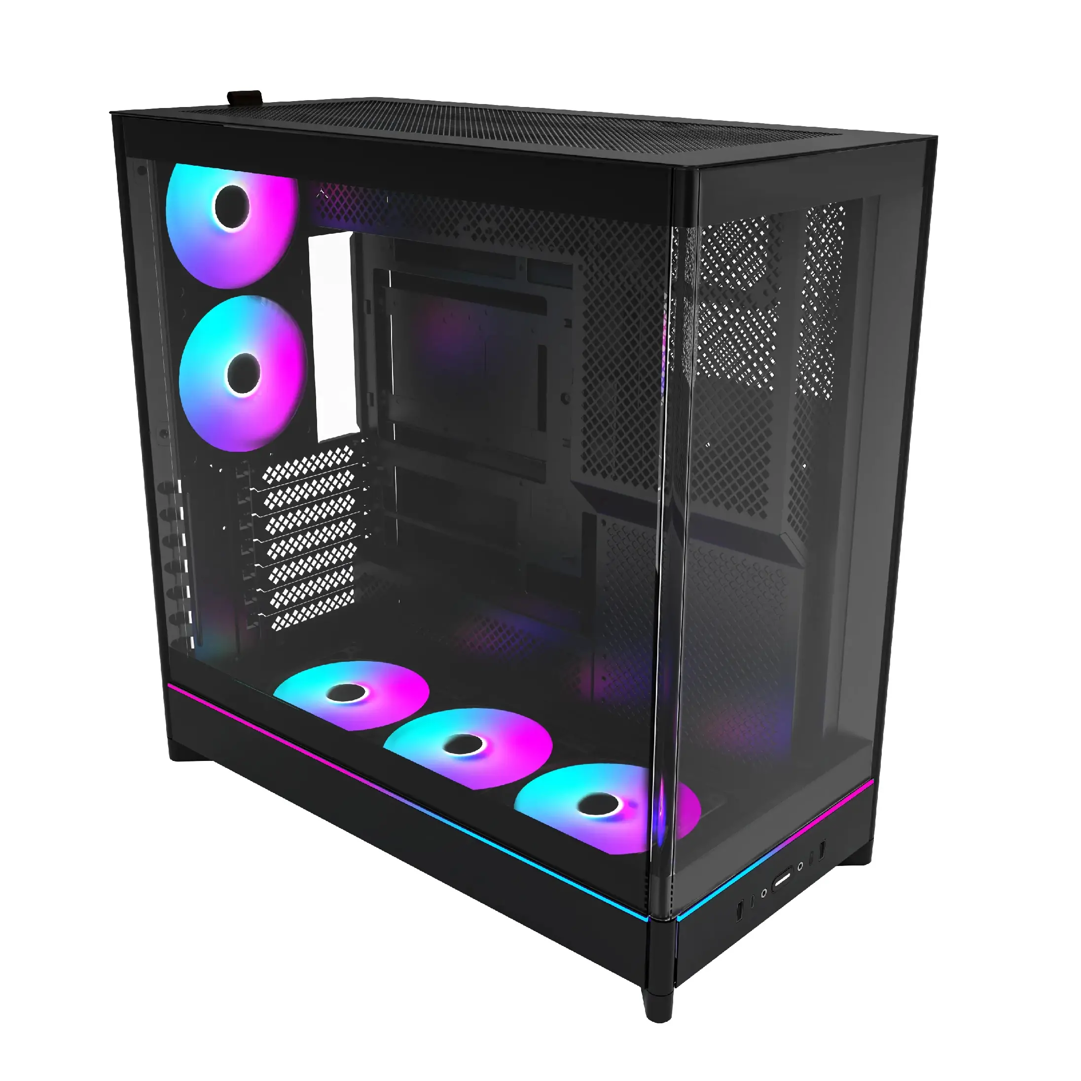 Montech кутия Case ATX - HS02 PRO (B) - 5 x 120 mm ARGB Fans, USB-C, Black - image 1