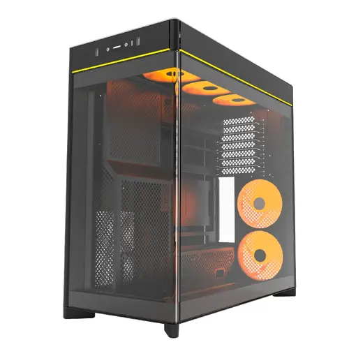 Montech кутия Case ATX - HS02 PRO (B) - 5 x 120 mm ARGB Fans, USB-C, Black - image 2