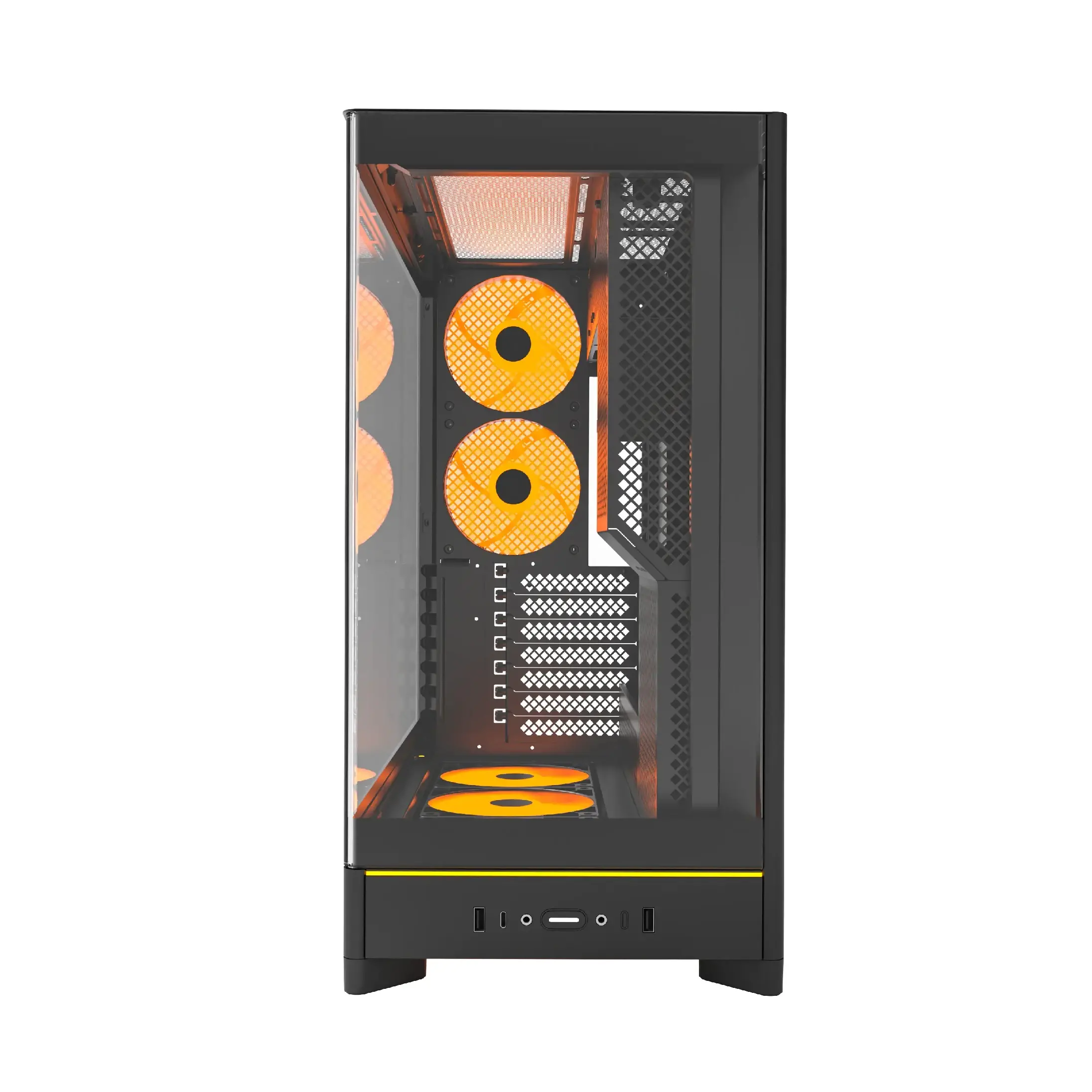 Montech кутия Case ATX - HS02 PRO (B) - 5 x 120 mm ARGB Fans, USB-C, Black - image 5