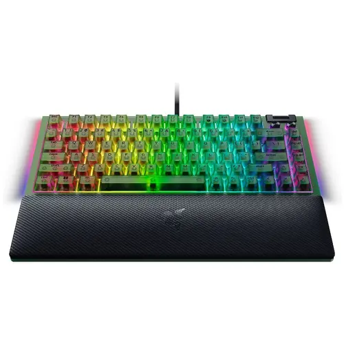 Razer BlackWidow V4 75% Phantom Green Edition, US Layout, Razer Chroma RGB, Hot-swappable Design, Detachable Type C Cable, PCB & Case sound dampening foam, Up to 8,000 Hz polling rate, Doubleshot ABS Keycaps, Magnetic Plush Leatherette - image 1